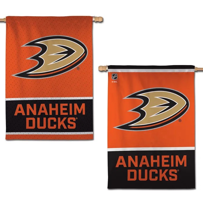 Anaheim Ducks Retro Embroidered 2-Sided Vertical House Flag 28x40"