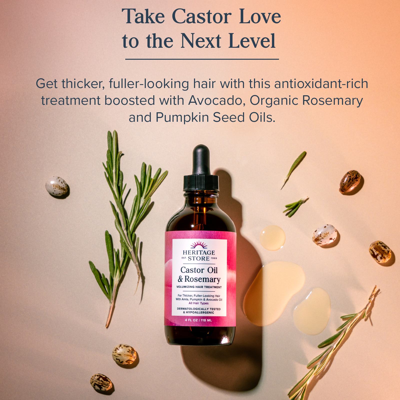 Castor Oil & Rosemary 4 oz