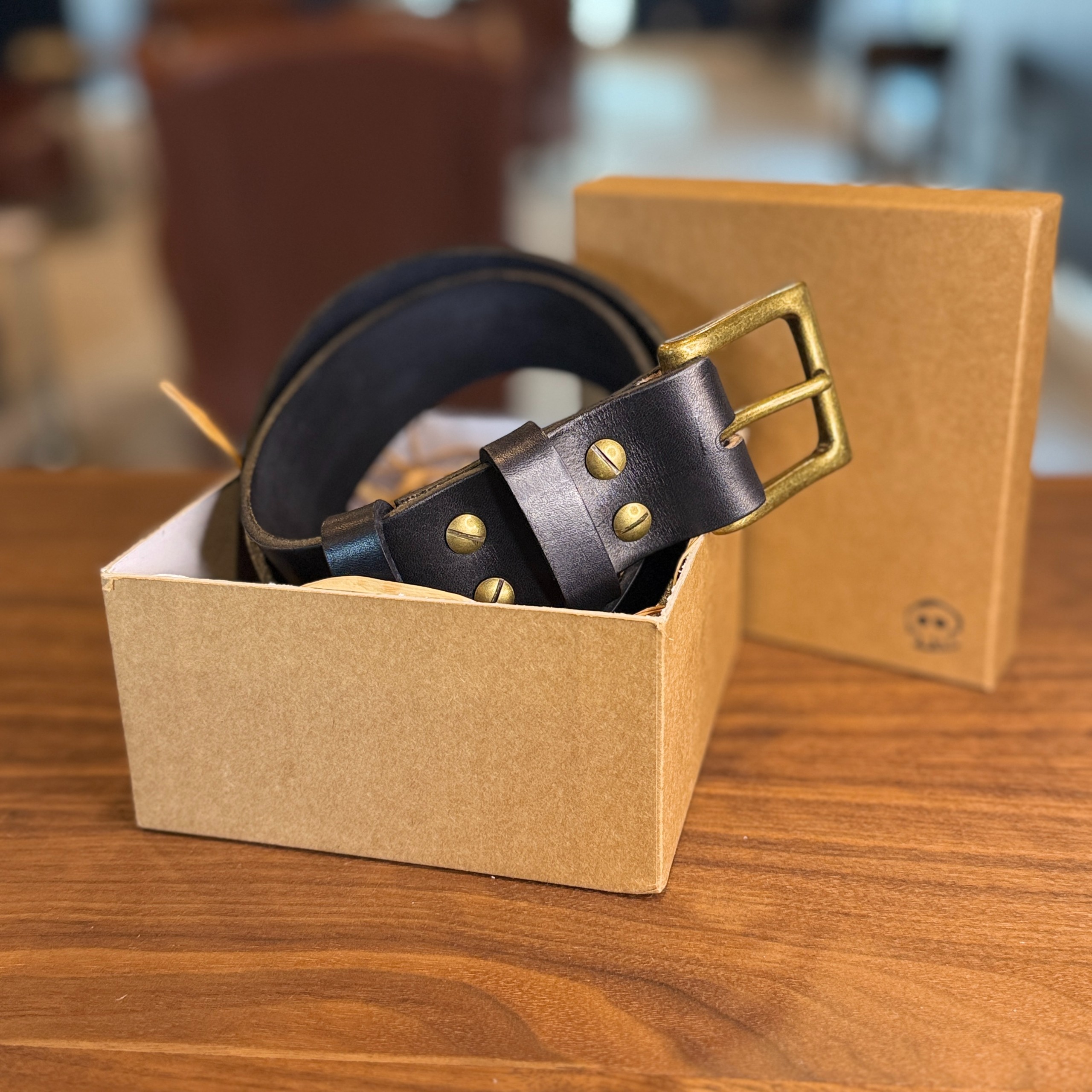 BoneDaddy Leather Belt Black 30-34"