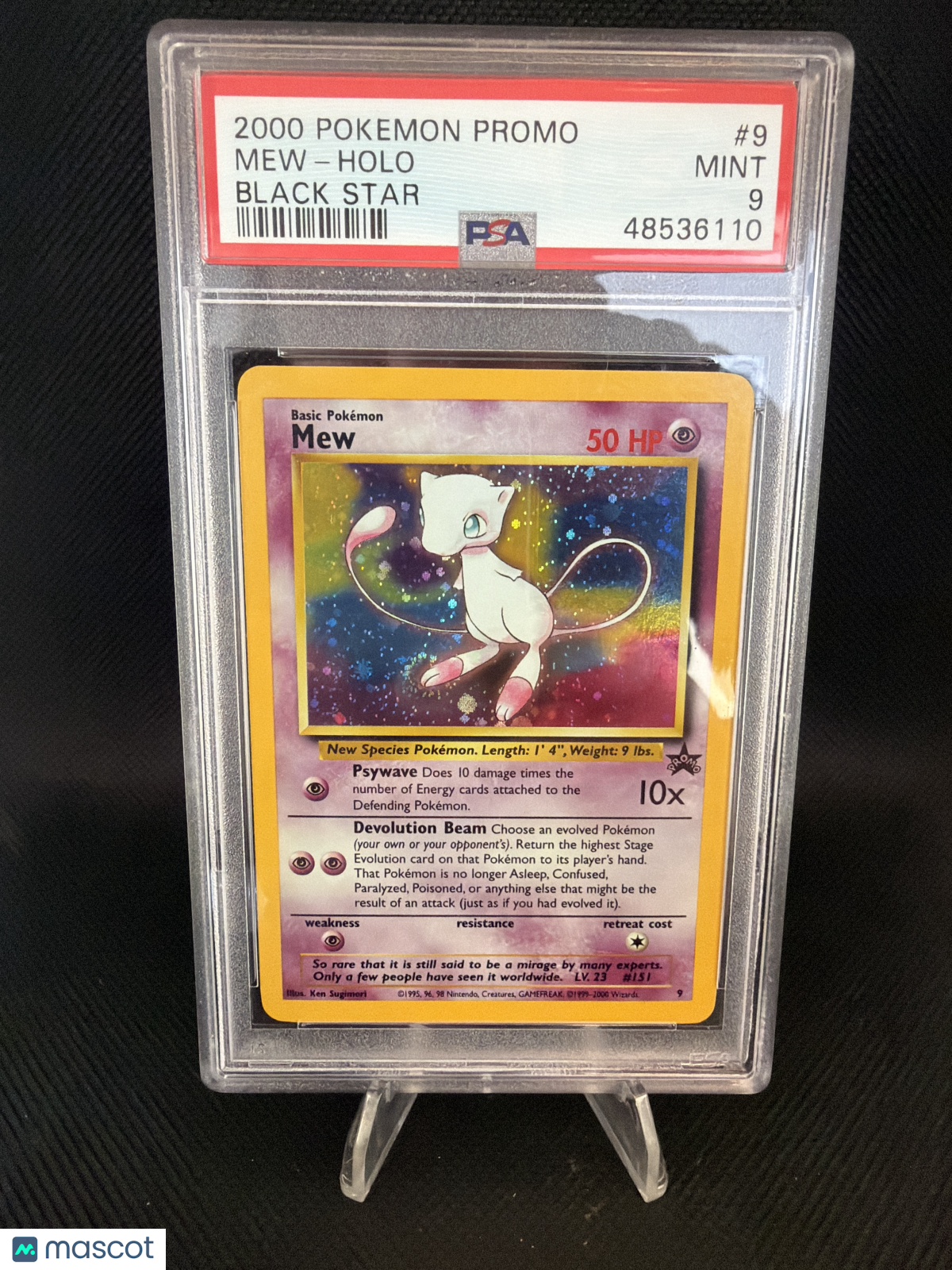 2000 Pokemon Promo Black Star Mew Holo Promo-Pokemon League PSA 9